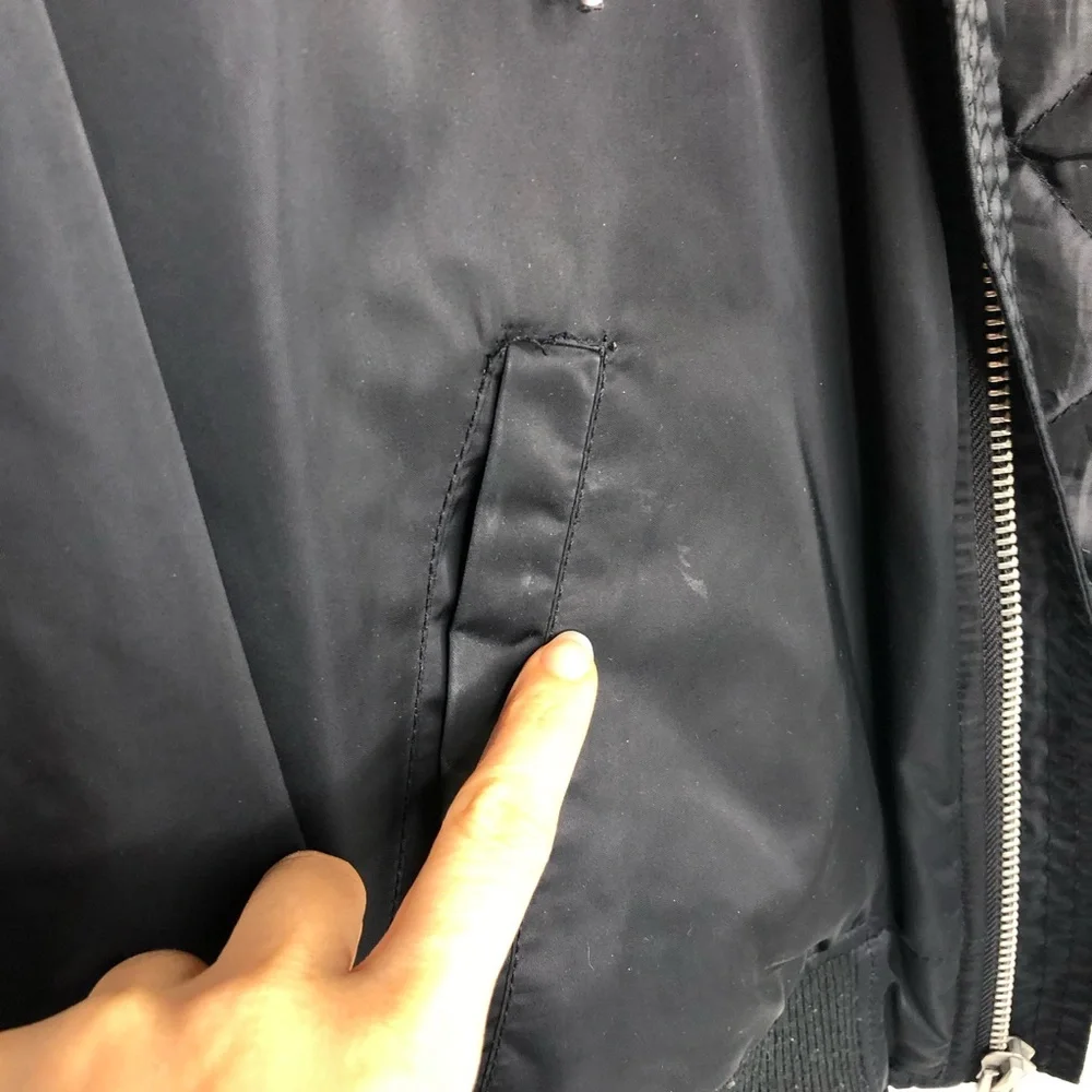 Levis Bomber Jacket Hoodie Mens Sz S Black Softshell Full Zip Hooded Quilt Lined